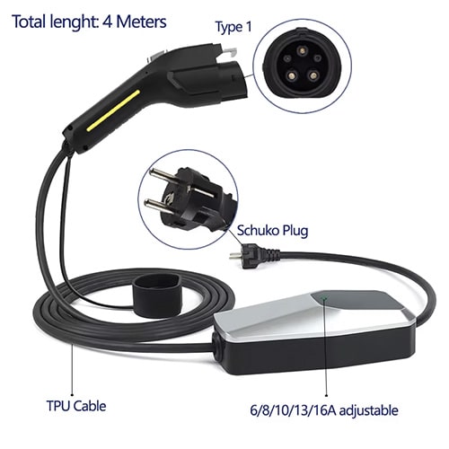 3-EVMOTIONS Zeta EVSE Type1 (max. 16A) Cabo EV