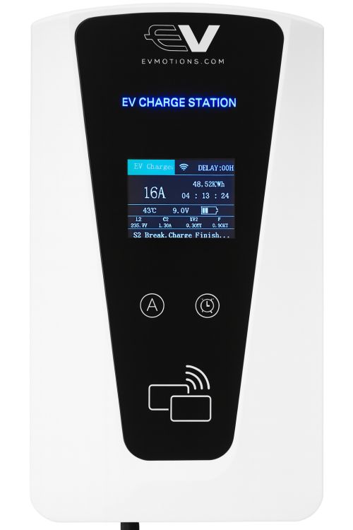 1-EVMOTIONS Delta Smart Wallbox Type2 7.4kw Wi-Fi Cabo EV